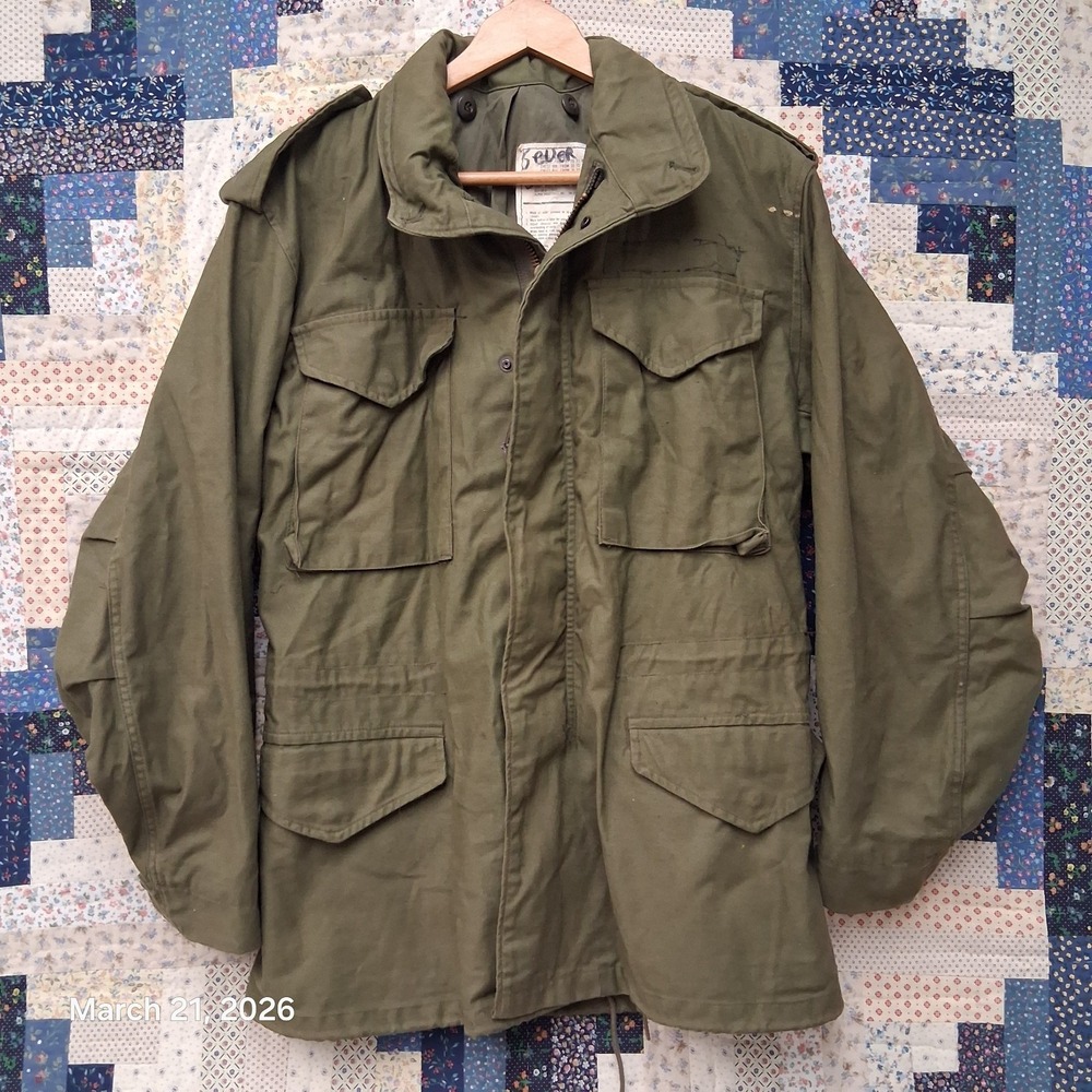 Vintage 1981 M65 Field Jacket Size Small Regular OG107 Olive Coat Cold Weather